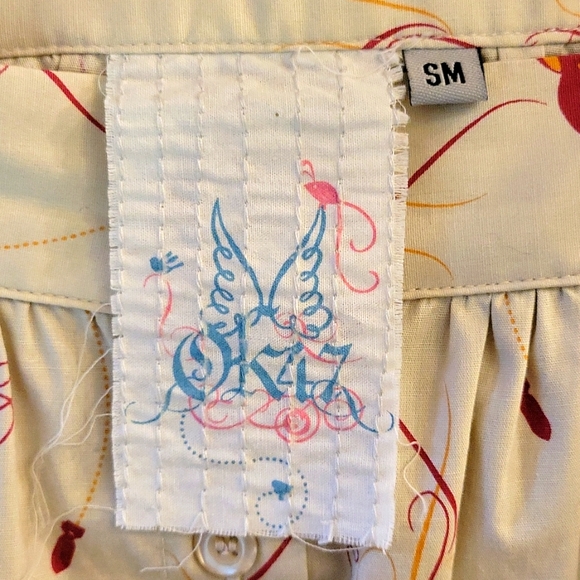 Retro Style Skirt with Red Birds and Bombs Size S/M - Picture 4 of 8